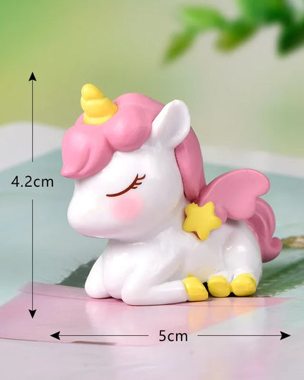 Pink Lying Unicorn Fondant Figurine