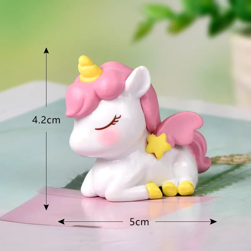 Pink Lying Unicorn Fondant Figurine