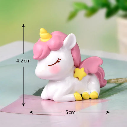 Pink Lying Unicorn Fondant Figurine