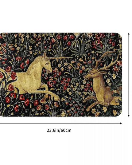 Medieval Unicorn Welcome Rug