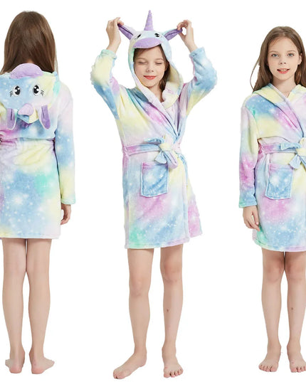 Pastel Galaxy Plush Unicorn Robe