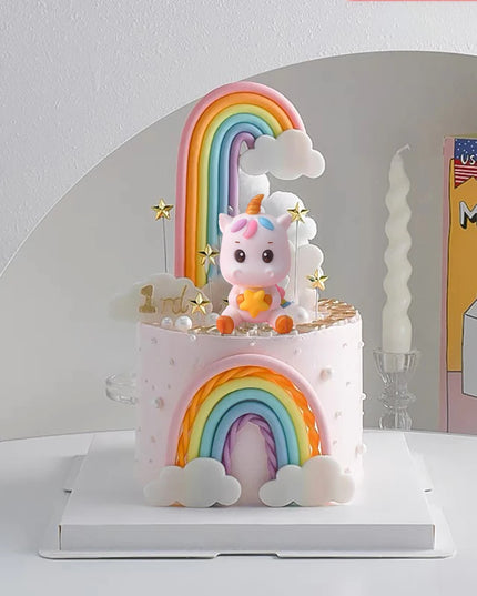 Rainbow Cloud Unicorn Cake Topper