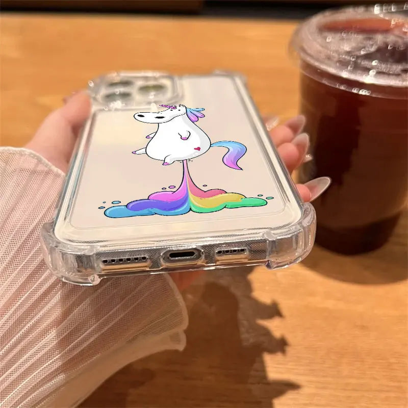 Happy Rainbow Unicorn Clear Case