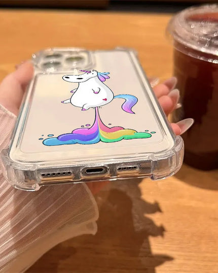 Chubby Unicorn Rainbow Clear Case