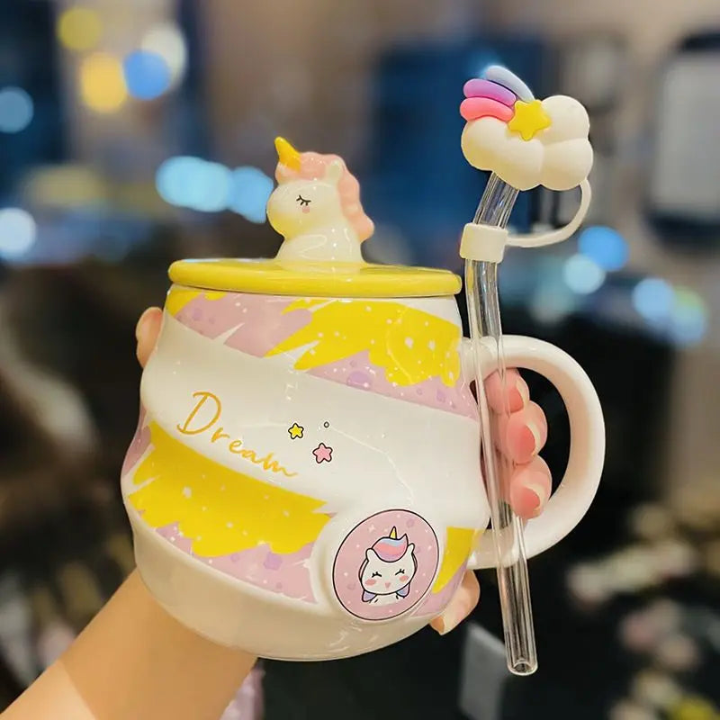 Yellow Dream Ceramic Unicorn Mug