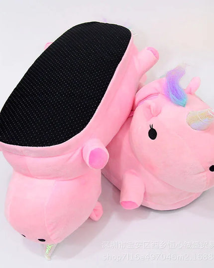 Chunky Purple Unicorn Slippers