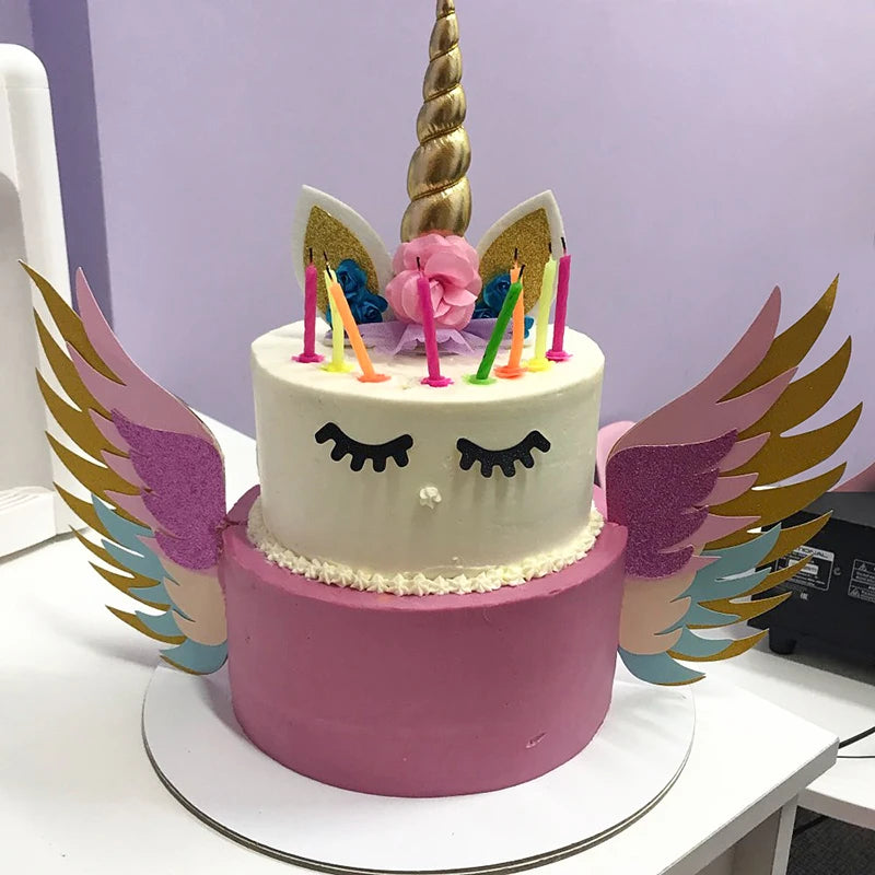 Glitter Wings Unicorn Cake Topper