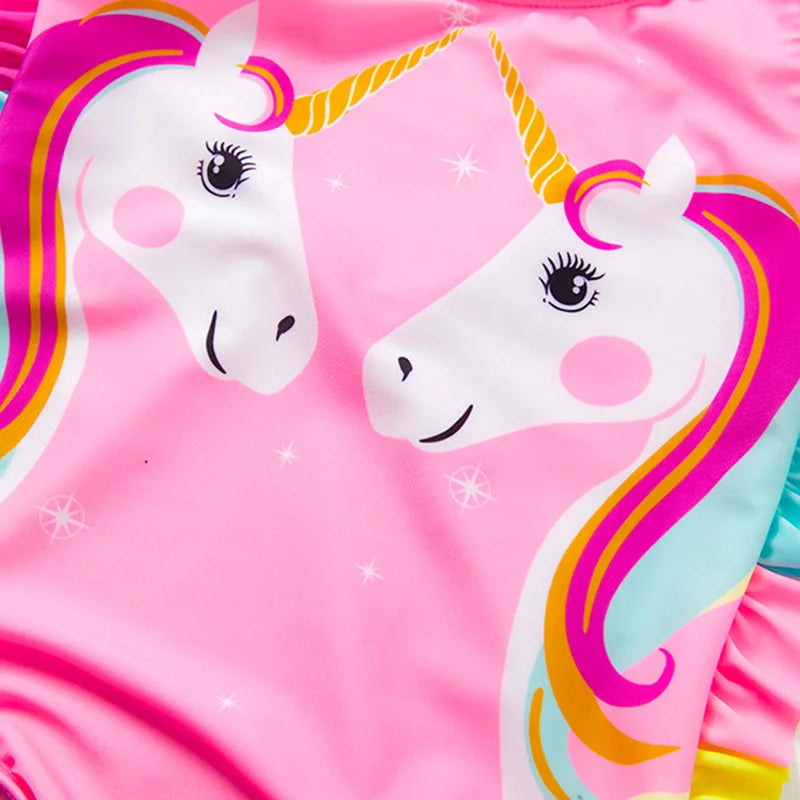 Pink Ruffle Unicorn Swimsuit
