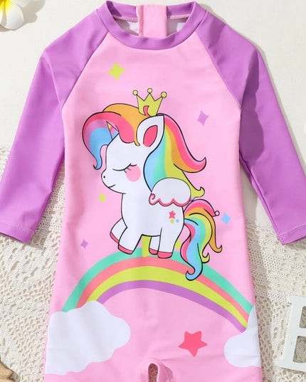 Kawaii Unicorn Rash Guard Swimsuit