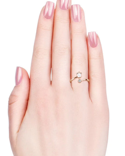 Pearl Crystal Unicorn Ring