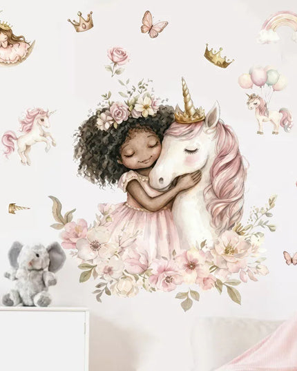 Unicorn & Flowers Wall Sticker