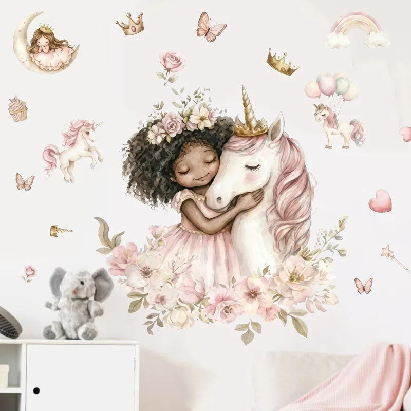 Unicorn & Flowers Wall Sticker