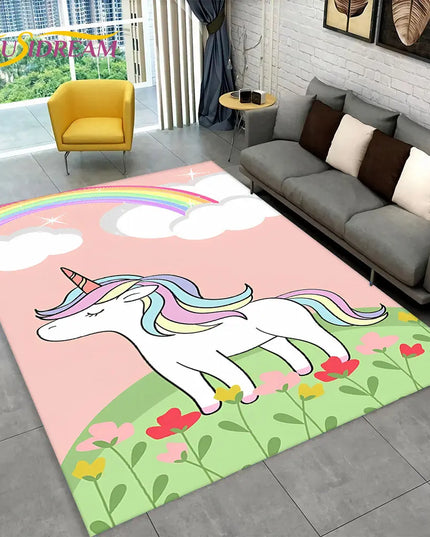 Sparkly Rainbow Unicorn Rug