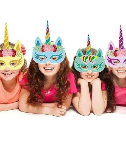 Rainbow Unicorn Party Mask 6 Pack