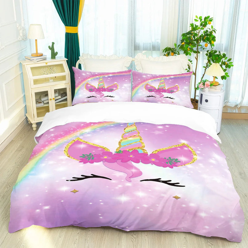 Sparkly Purple Unicorn Bedding