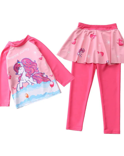 Kids Unicorn Sun Cover Swimsuit Set