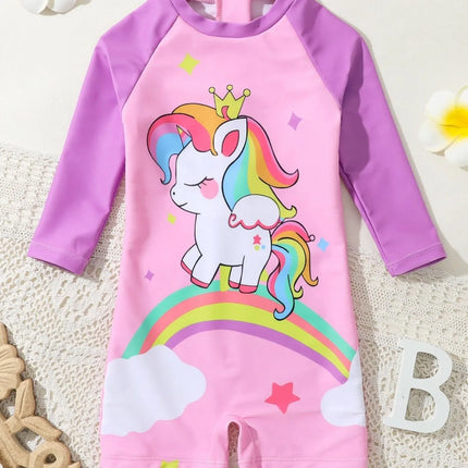 Kawaii Unicorn Rash Guard Swimsuit