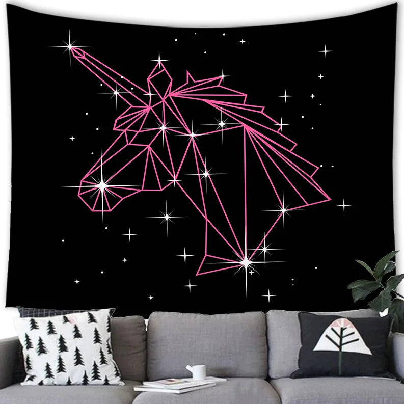 Magical Waterfall Unicorn Tapestry