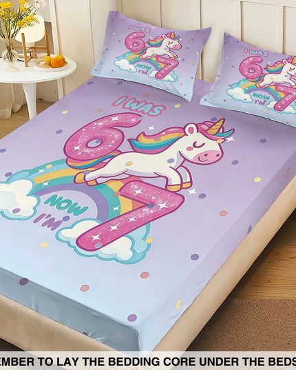 Birthday Unicorn Bed Sheet Set