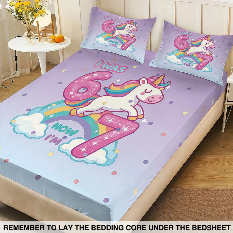 Birthday Unicorn Bed Sheet Set