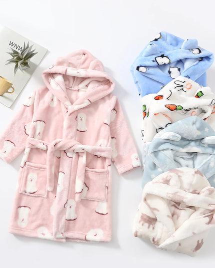 Pink Hooded Unicorn Terry Robe