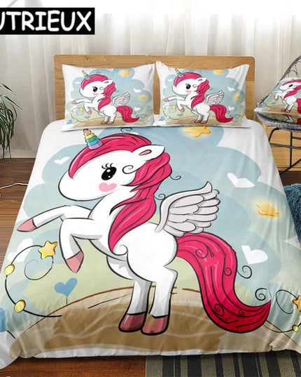 Cartoon Pegasus Unicorn Bedding