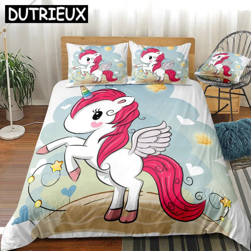 Cartoon Pegasus Unicorn Bedding
