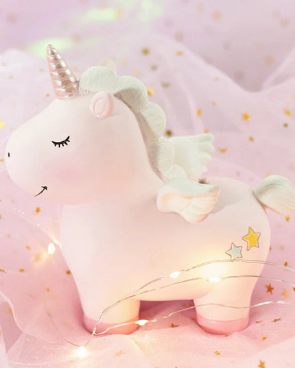 Pink Winged Unicorn Piggy Bank