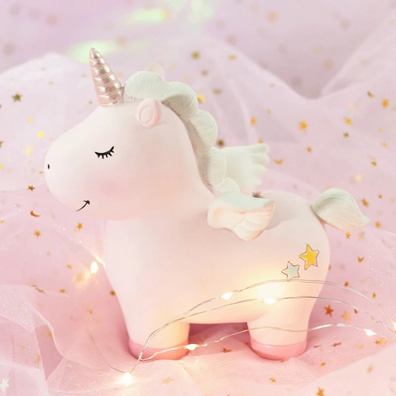 Pink Winged Unicorn Piggy Bank