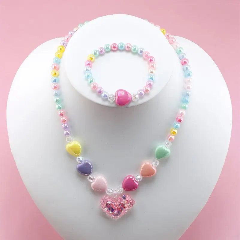 Pearl Bead Unicorn Necklace for Kids