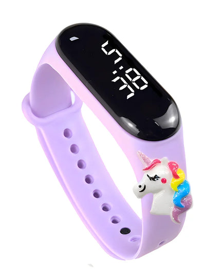 Pink Unicorn Wristband LED Watch