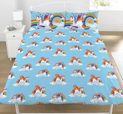 Blue Butterfly Wing Unicorn Bedding