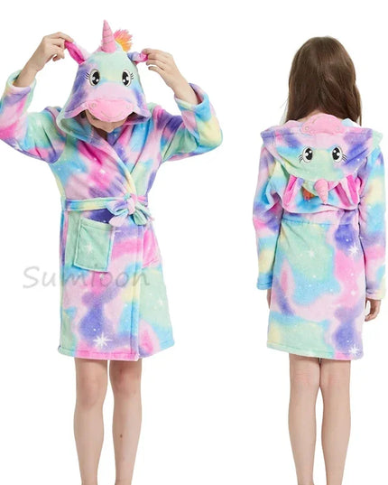 Fluffy Unicorn Fleece Robe