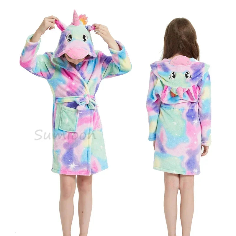 Fluffy Unicorn Fleece Robe