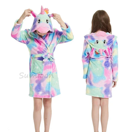 Fluffy Unicorn Fleece Robe