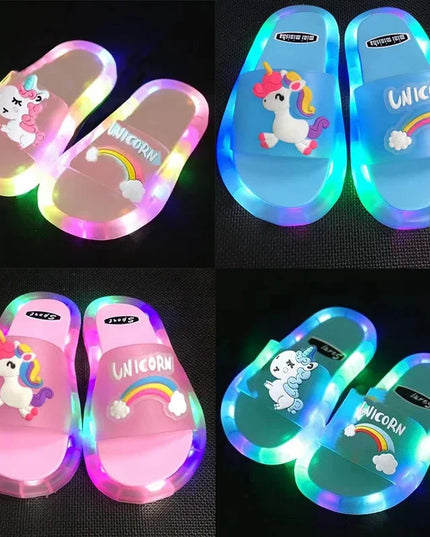 Rainbow LED Unicorn Slippers