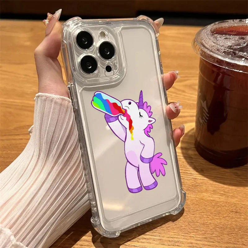 Rainbow Bottle Unicorn Clear Case