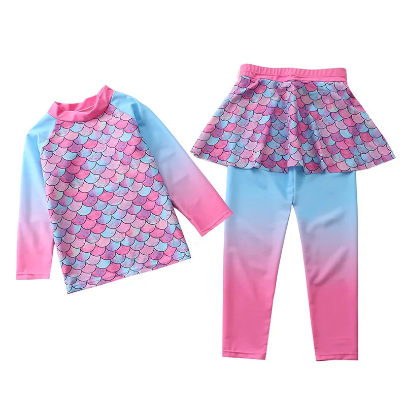 Kids Unicorn Sun Cover Swimsuit Set