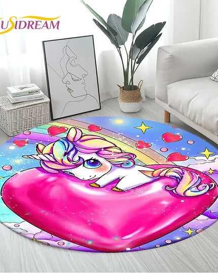 Rainbow Sunburst Unicorn Rug