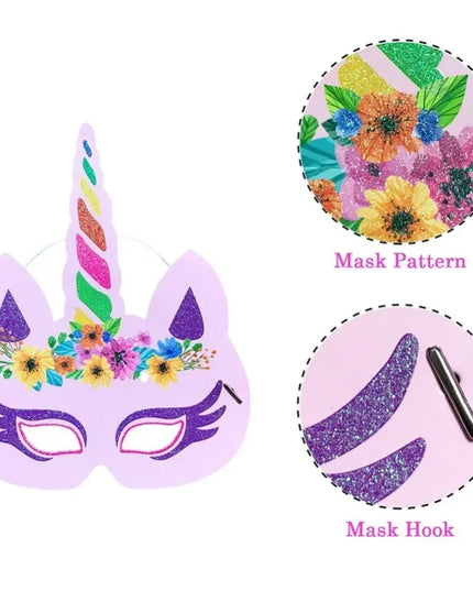 Rainbow Unicorn Party Mask 6 Pack