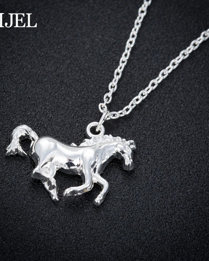 3D Rearing Unicorn Pendant Necklace