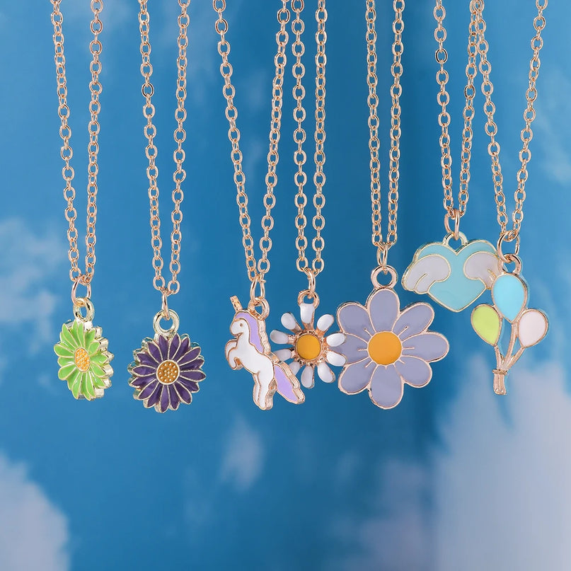 Rainbow Enamel Unicorn Necklace