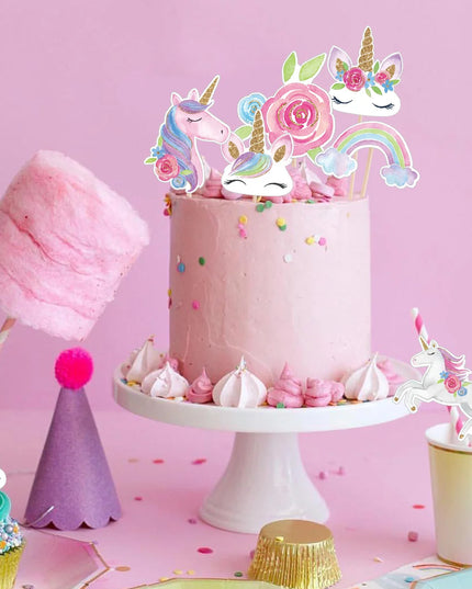 Rainbow Unicorn Cupcake Toppers 24pk