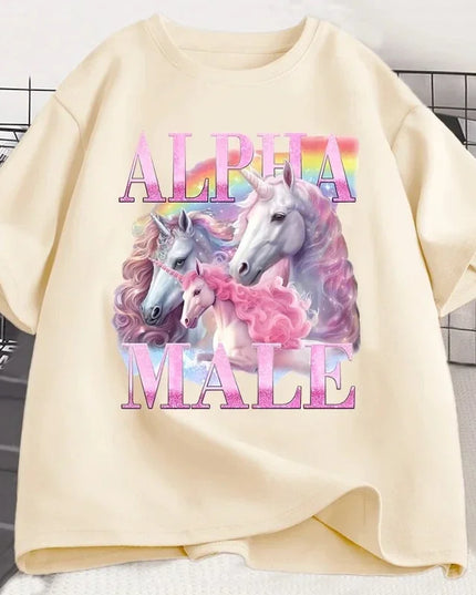 Cream Alpha Unicorn Shirt