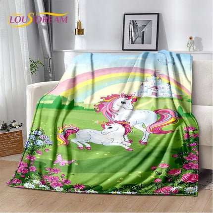 Girls' Unicorn Blanket with Story Scene