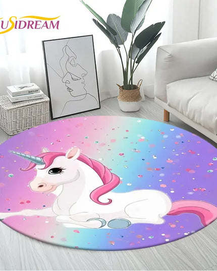 Rainbow Sunburst Unicorn Rug