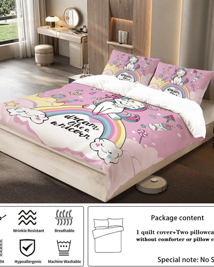 Blue Bow Unicorn Bedding
