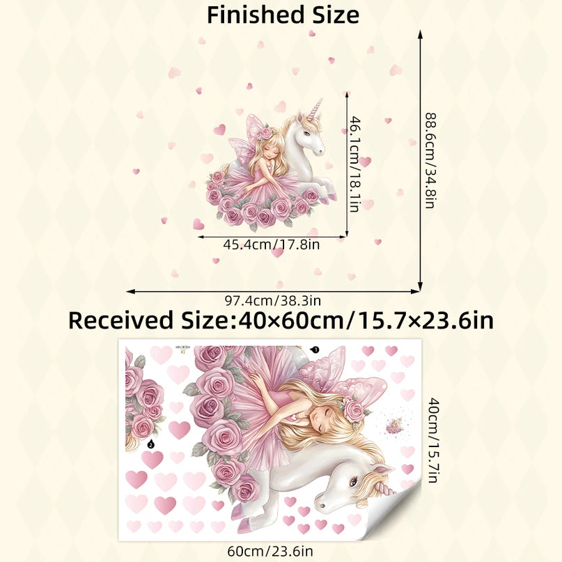 Pink Unicorn Wall Decal Set