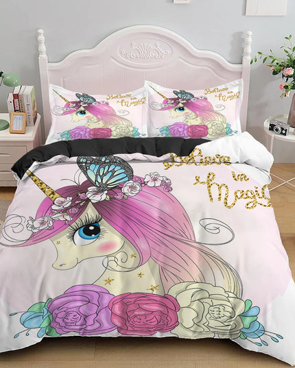 Rose Butterfly Unicorn Bedding