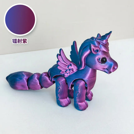 3D Printed Purple Unicorn Figurine
